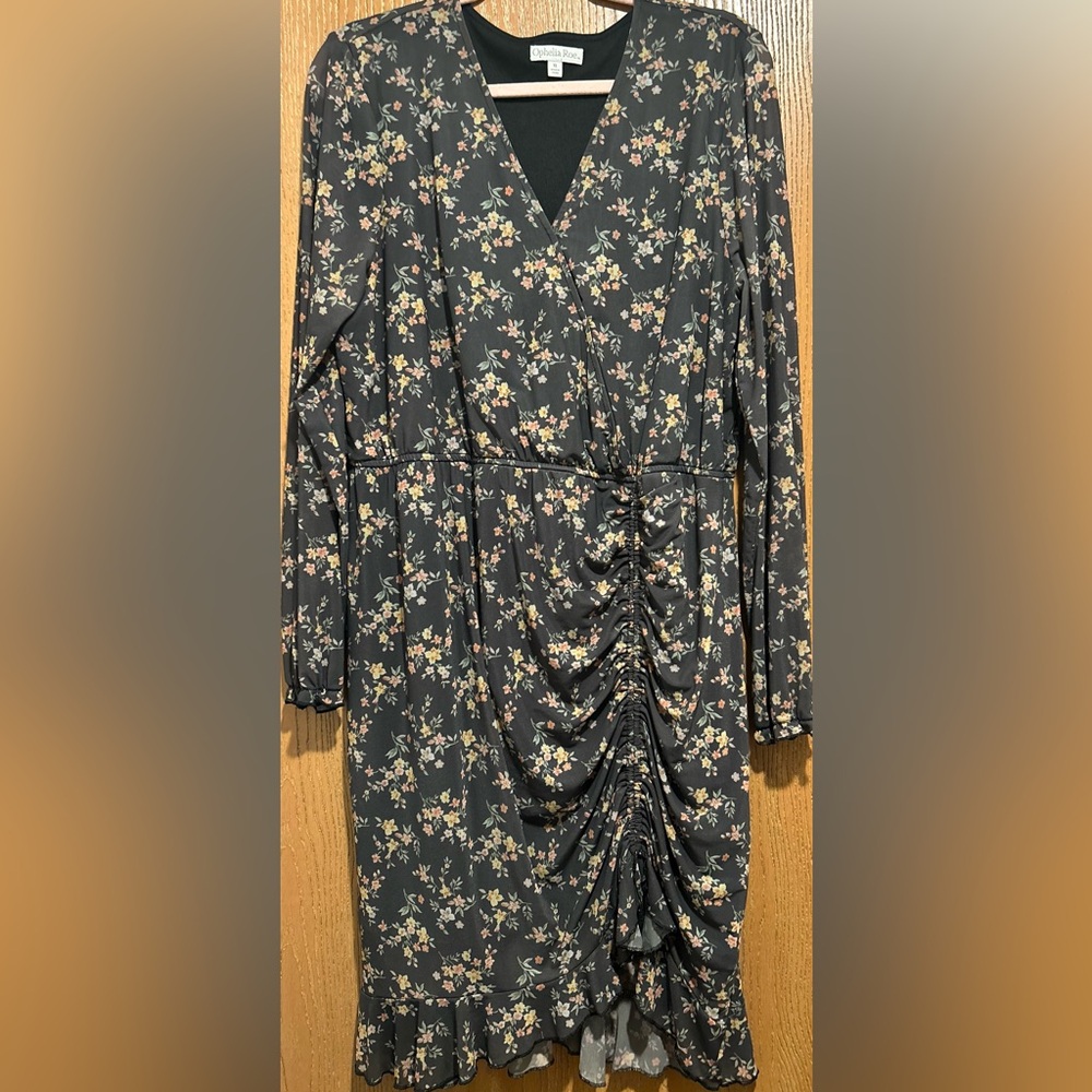 Floral Black Midi Dress